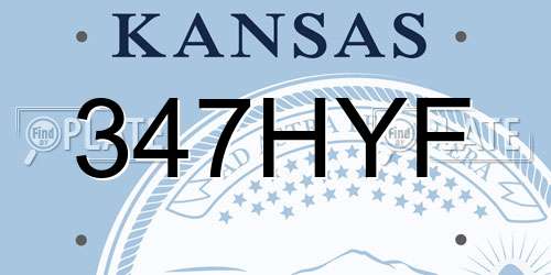347HYF Kansas License Plate