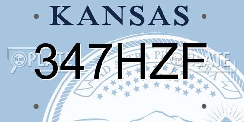 347HZF Kansas License Plate