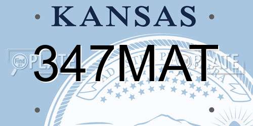 347MAT Kansas License Plate