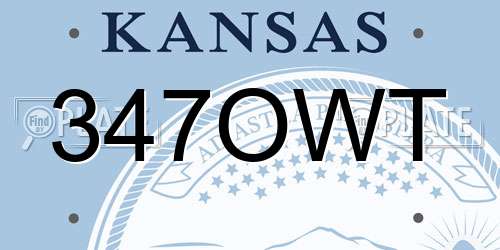 347OWT Kansas License Plate