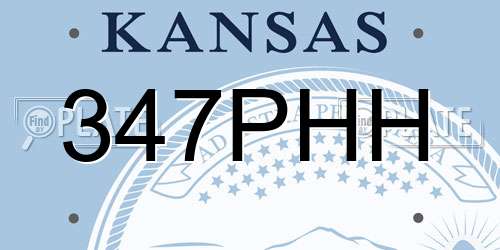 347PHH Kansas License Plate