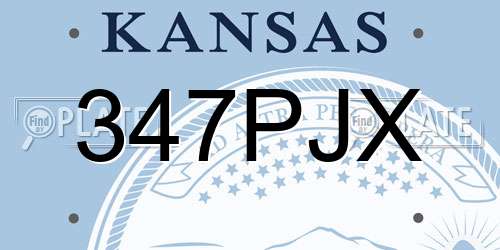 347PJX Kansas License Plate