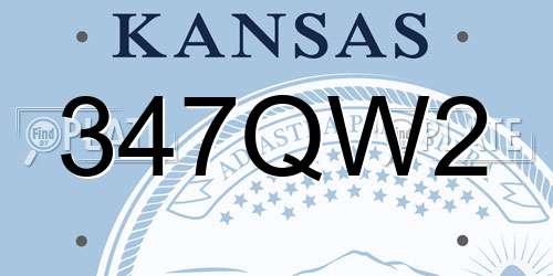 347QW2 Kansas License Plate