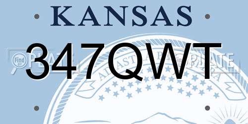 347QWT Kansas License Plate