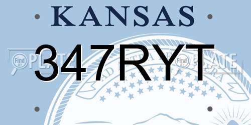 347RYT Kansas License Plate