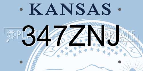 347ZNJ Kansas License Plate