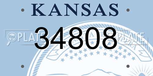 34808 Kansas License Plate
