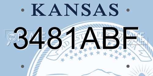 3481ABF Kansas License Plate