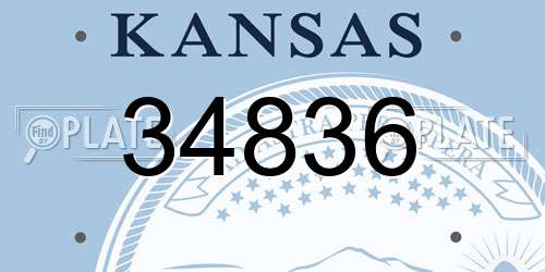 34836 Kansas License Plate