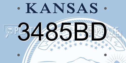 3485BD Kansas License Plate