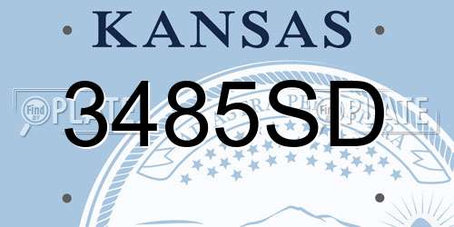 3485SD Kansas License Plate