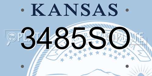 3485SO Kansas License Plate