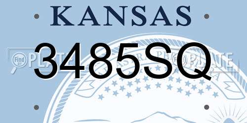 3485SQ Kansas License Plate