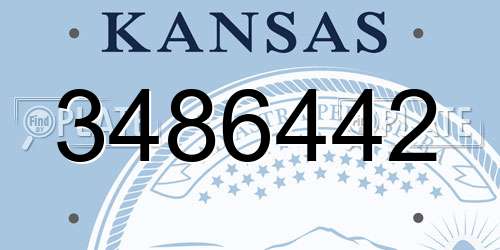 3486442 Kansas License Plate