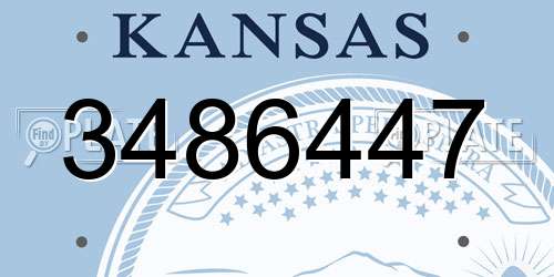 3486447 Kansas License Plate
