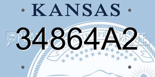 34864A2 Kansas License Plate
