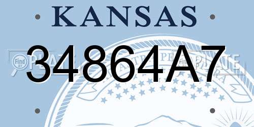 34864A7 Kansas License Plate