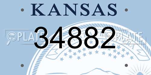 34882 Kansas License Plate