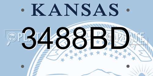 3488BD Kansas License Plate