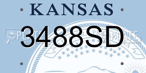 3488SD Kansas License Plate
