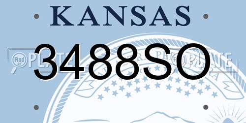 3488SO Kansas License Plate