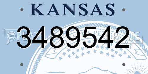 3489542 Kansas License Plate
