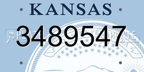 3489547 Kansas License Plate