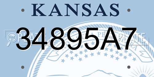 34895A7 Kansas License Plate