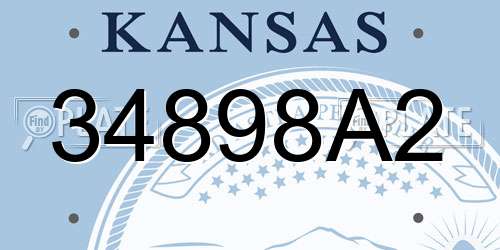34898A2 Kansas License Plate