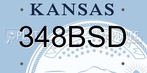 348BSD Kansas License Plate