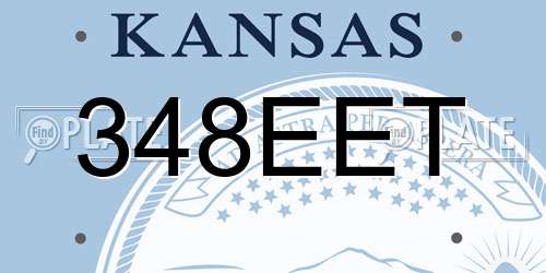 348EET Kansas License Plate