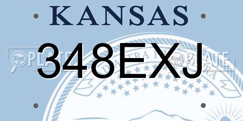 348EXJ Kansas License Plate