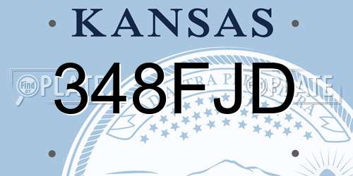 348FJD Kansas License Plate