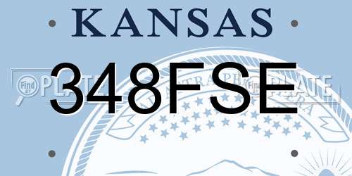 348FSE Kansas License Plate