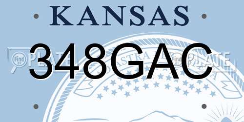 348GAC Kansas License Plate