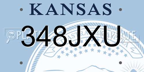 348JXU Kansas License Plate