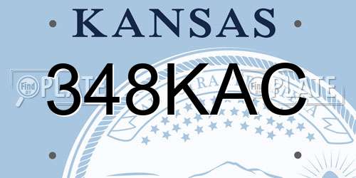 348KAC Kansas License Plate