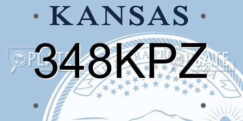 348KPZ Kansas License Plate