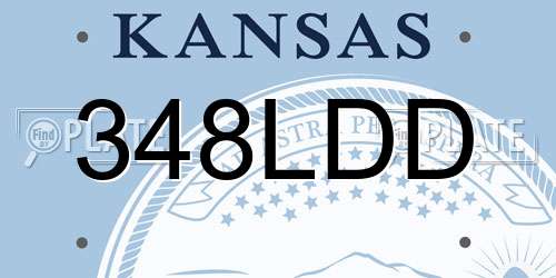 348LDD Kansas License Plate