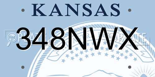 348NWX Kansas License Plate