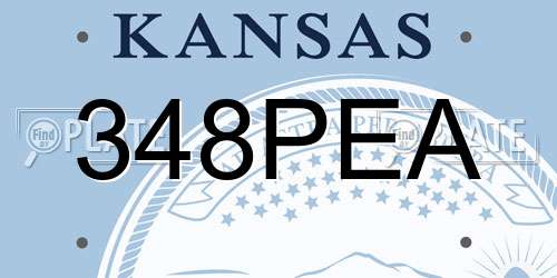 348PEA Kansas License Plate