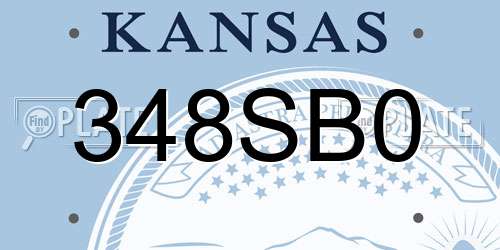 348SB0 Kansas License Plate