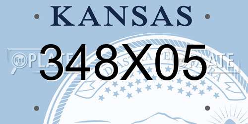348X05 Kansas License Plate