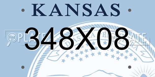 348X08 Kansas License Plate