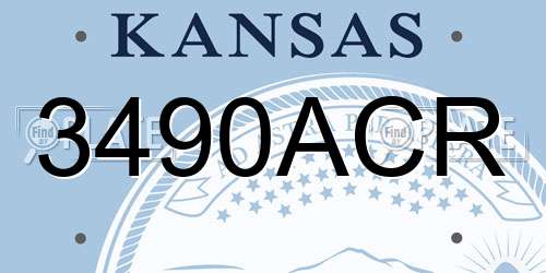 3490ACR Kansas License Plate