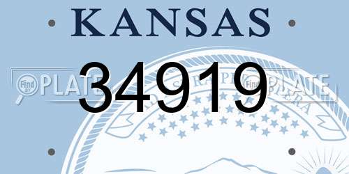34919 Kansas License Plate