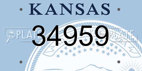 34959 Kansas License Plate