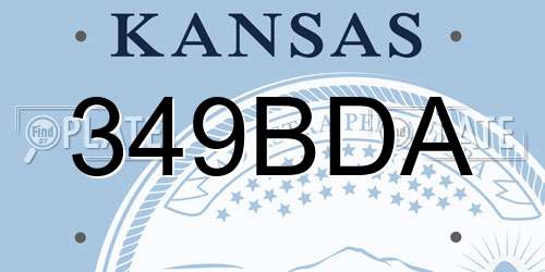 349BDA Kansas License Plate