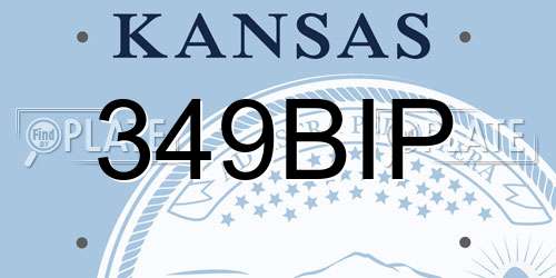 349BIP Kansas License Plate