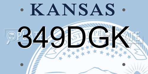 349DGK Kansas License Plate